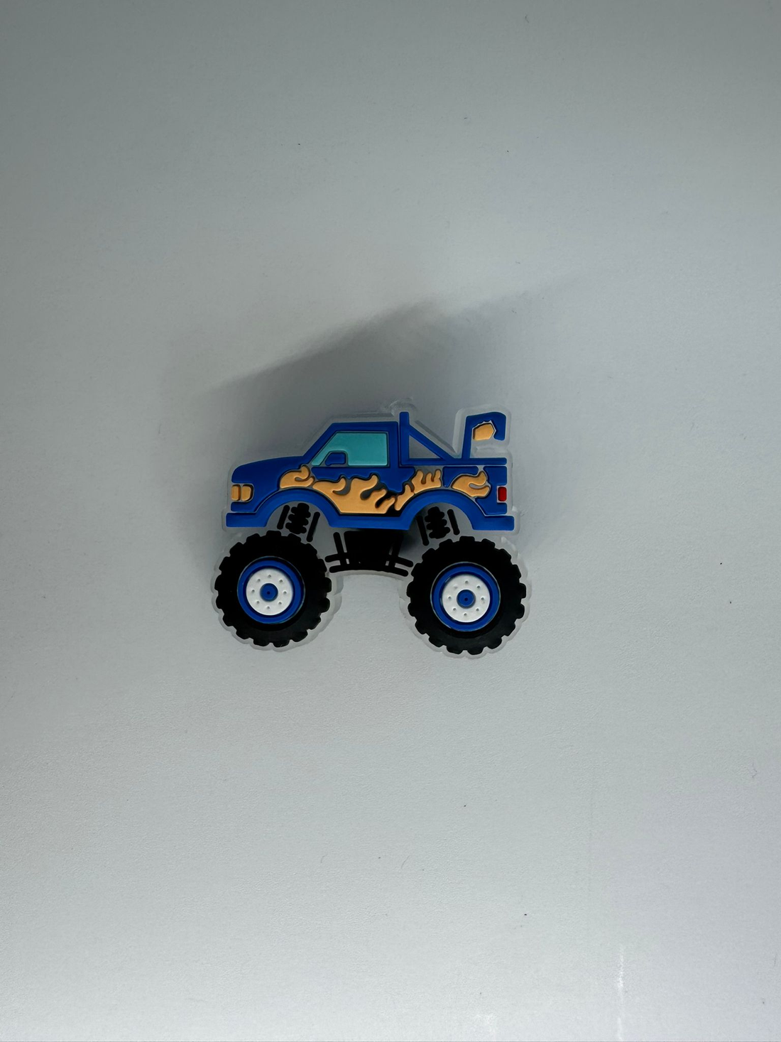 Blue Monster Truck w Orange Flame Charm